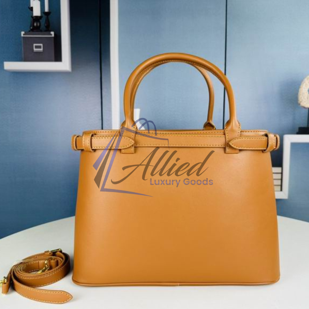 Prada Buckle Medium Leather Handbag