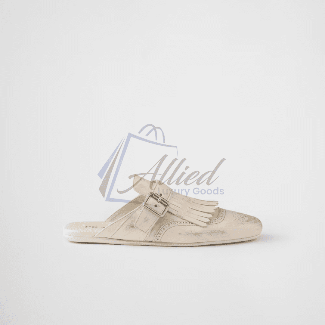 Prada Shuffle Fringed Leather Mules