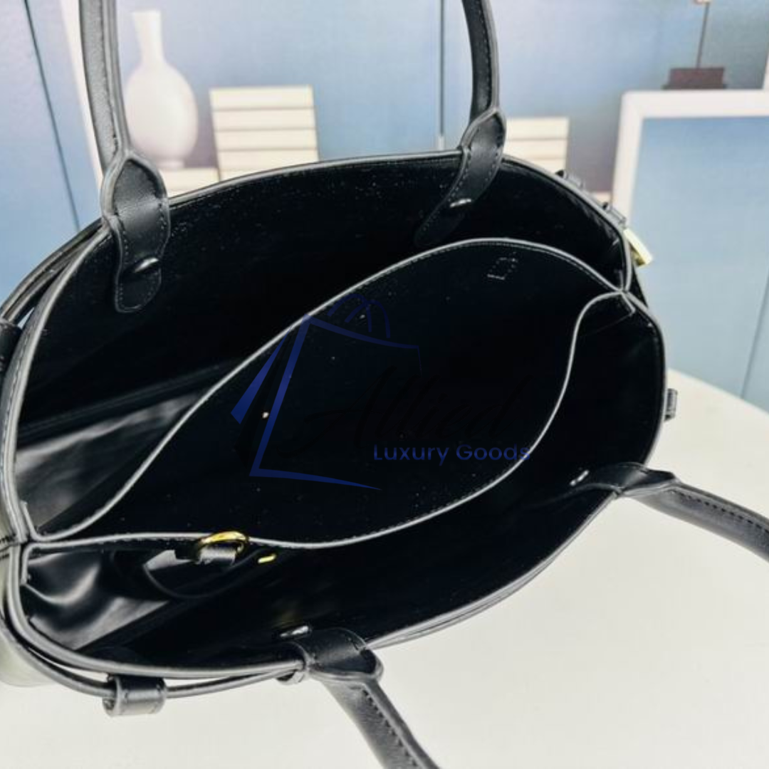 Prada Buckle Medium Leather Handbag