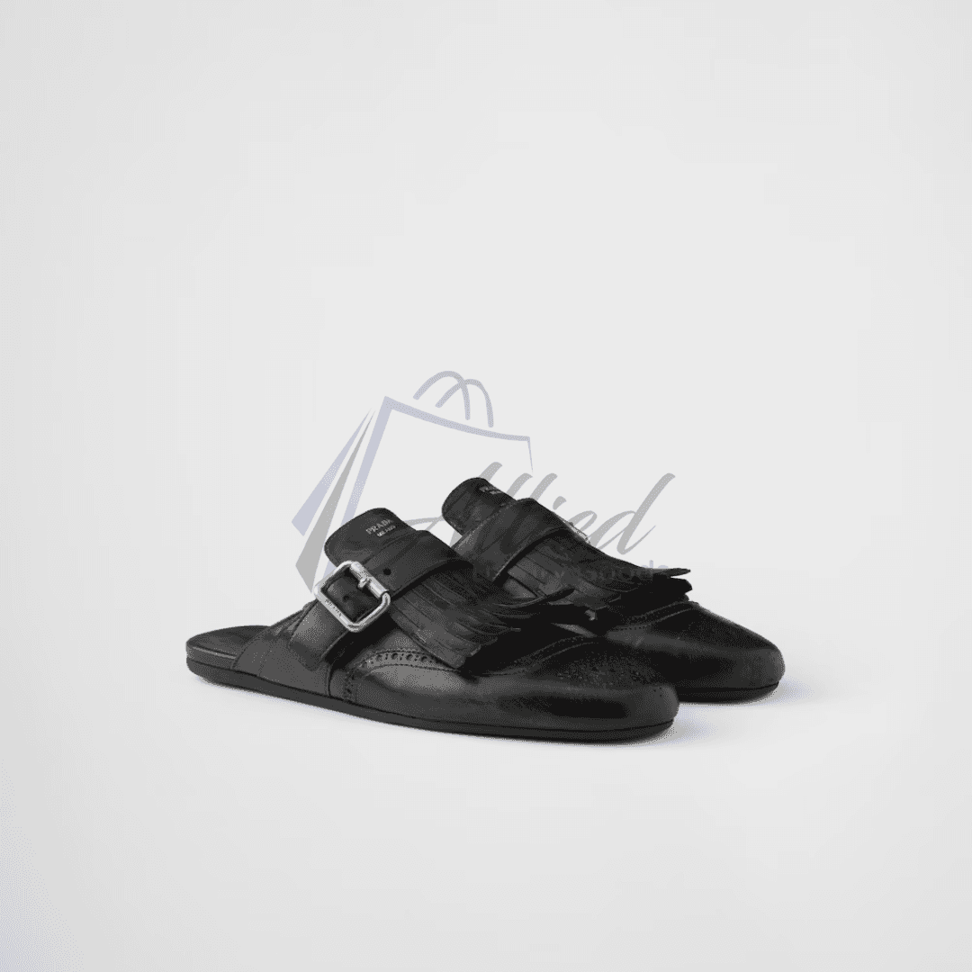 Prada Shuffle Fringed Leather Mules