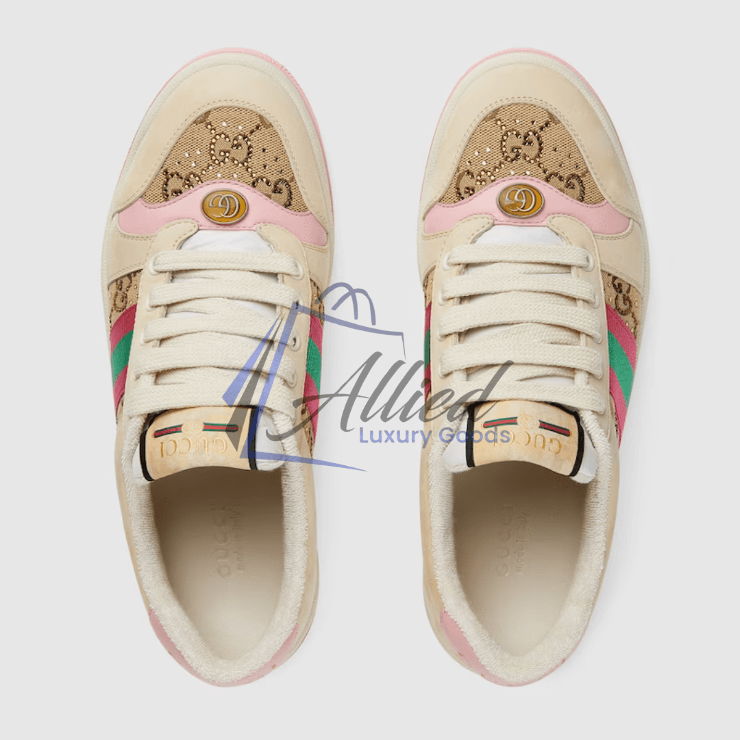 Gucci Screener Crystal GG Trainer
