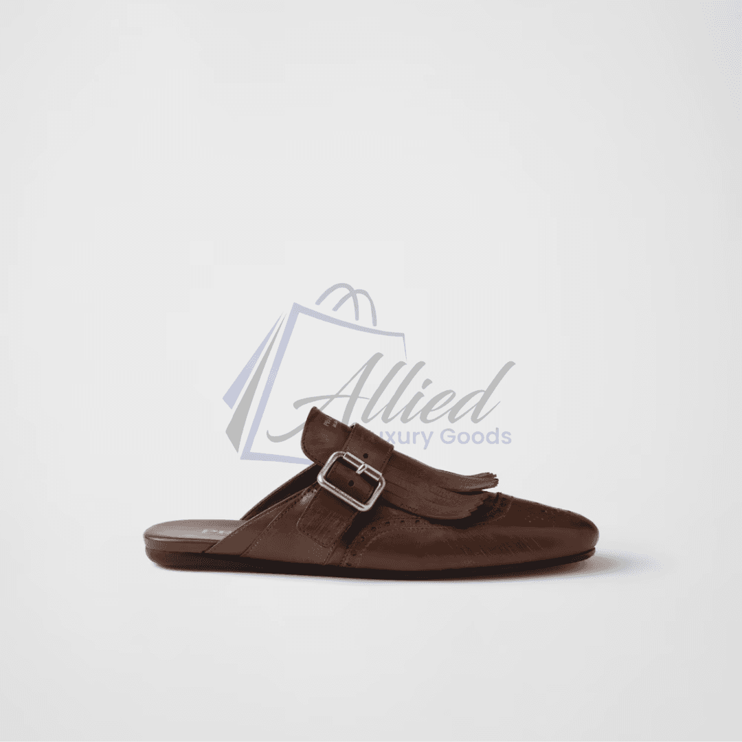 Prada Shuffle Fringed Leather Mules