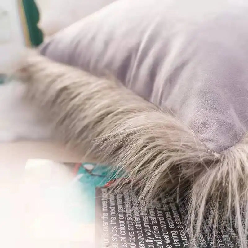 High-end Fluffy Faux Fox Fur Throw Pillows