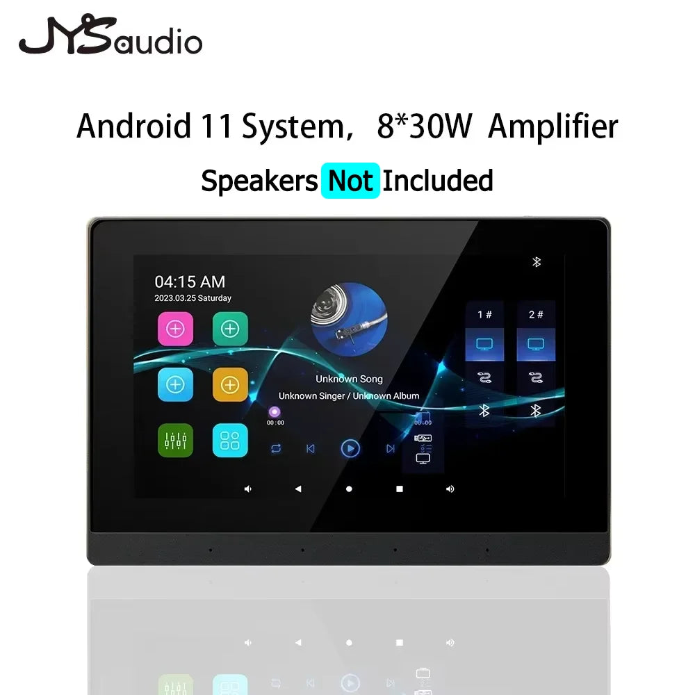 Wall-Mounted Wi-Fi Audio Amplifier with 8 Ceiling Speakers – Dual-Zone Bluetooth Control