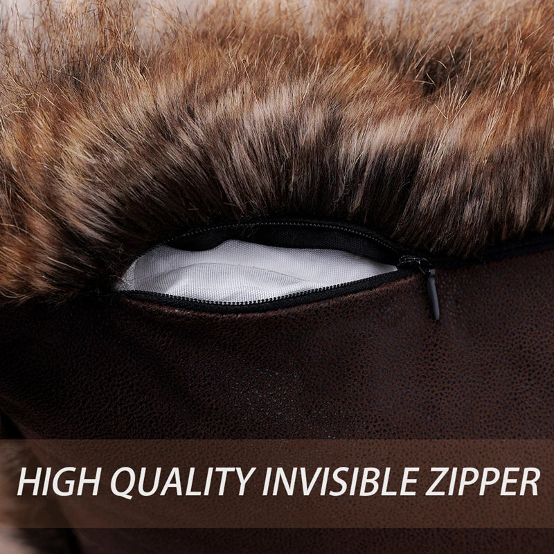 High-end Fluffy Faux Fox Fur Throw Pillows