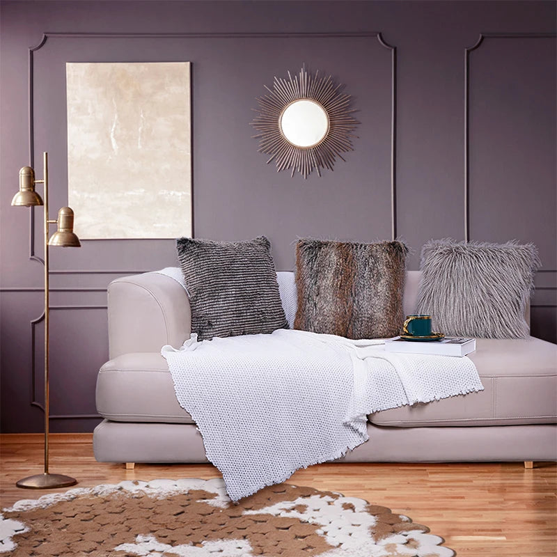 High-end Fluffy Faux Fox Fur Throw Pillows