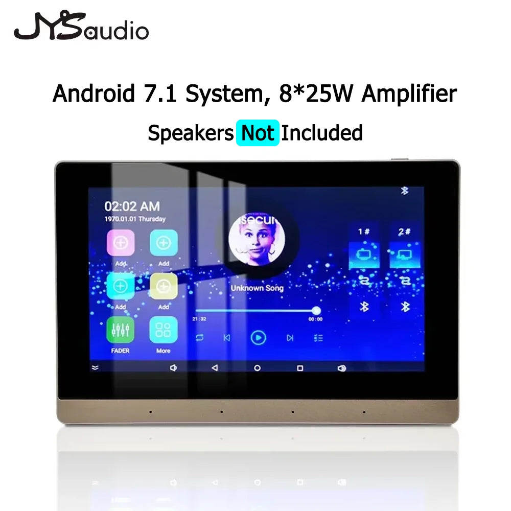 Wall-Mounted Wi-Fi Audio Amplifier with 8 Ceiling Speakers – Dual-Zone Bluetooth Control