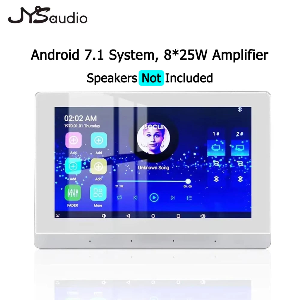 Wall-Mounted Wi-Fi Audio Amplifier with 8 Ceiling Speakers – Dual-Zone Bluetooth Control