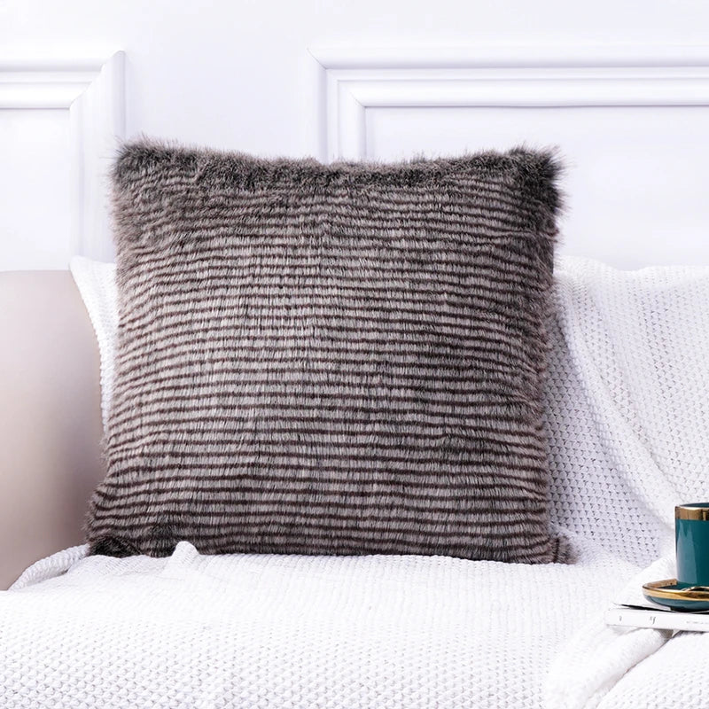 High-end Fluffy Faux Fox Fur Throw Pillows