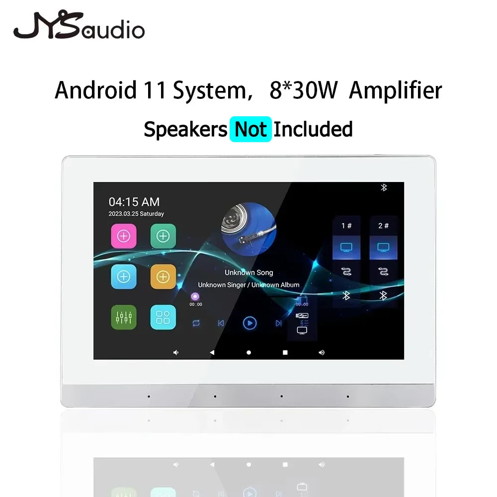 Wall-Mounted Wi-Fi Audio Amplifier with 8 Ceiling Speakers – Dual-Zone Bluetooth Control