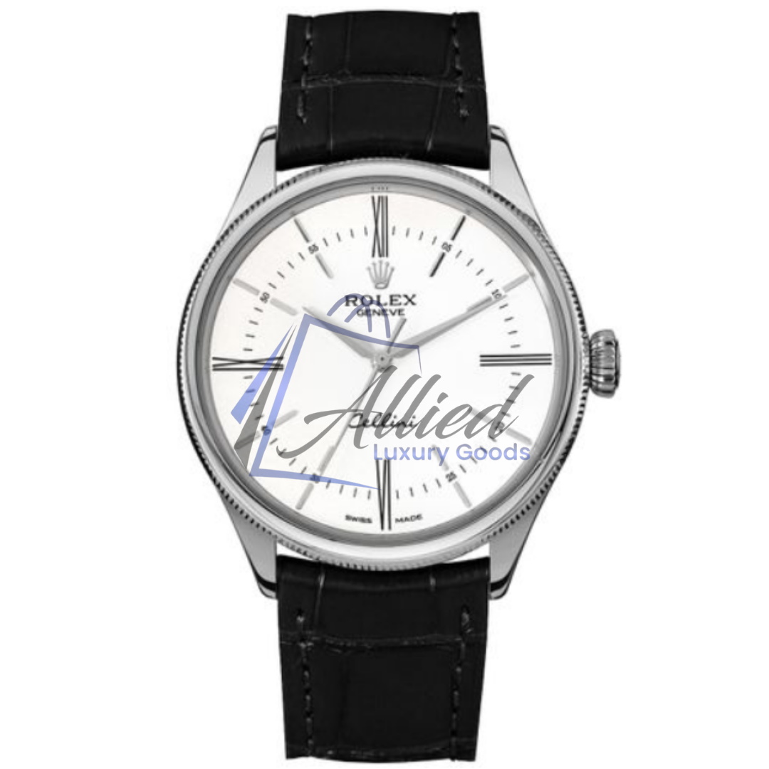 Rolex Cellini Time 39mm | White Gold Classic with White Dial Elegance