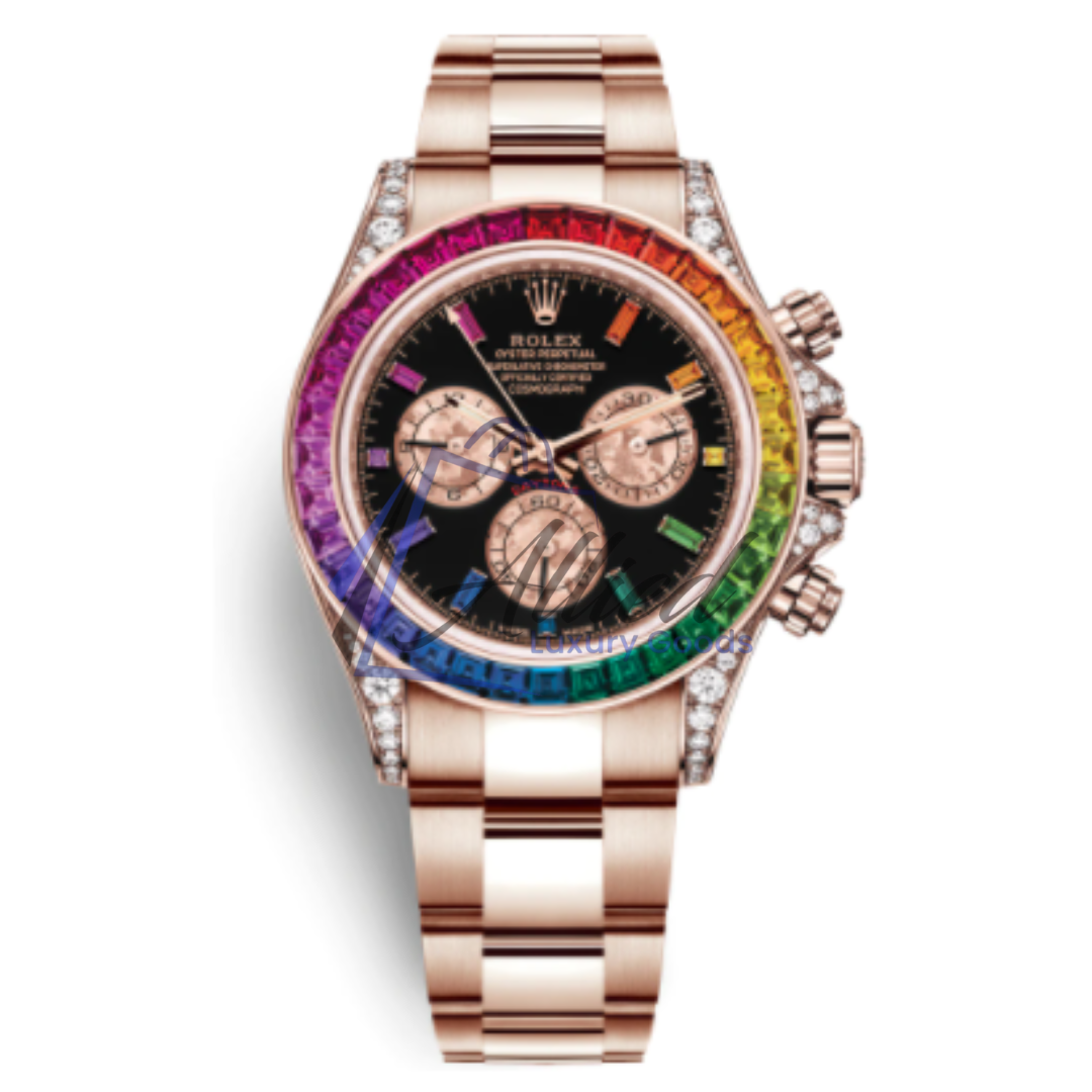 Rolex Daytona “Rainbow” 40mm | Everose Gold with Rainbow Sapphire Bezel and Diamond Accents
