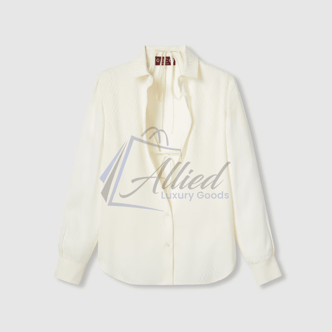 Gucci Lido Silk Jacquard Shirt Coastal Luxury Convertible Design