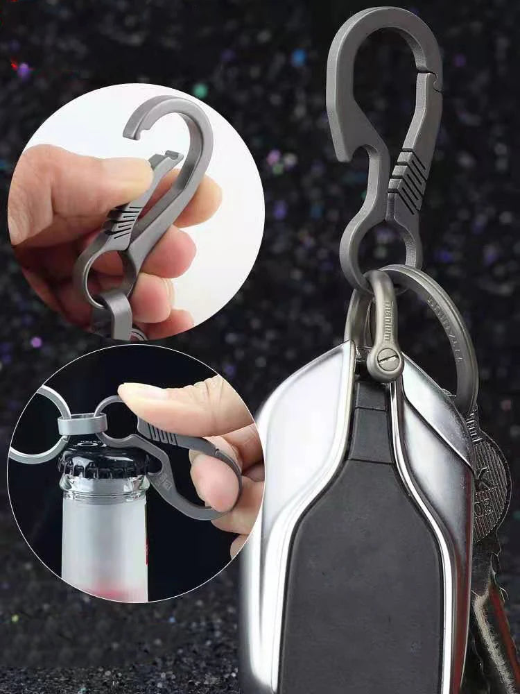 Durable Titanium Alloy Multi-Purpose Keychain with Sleek Design