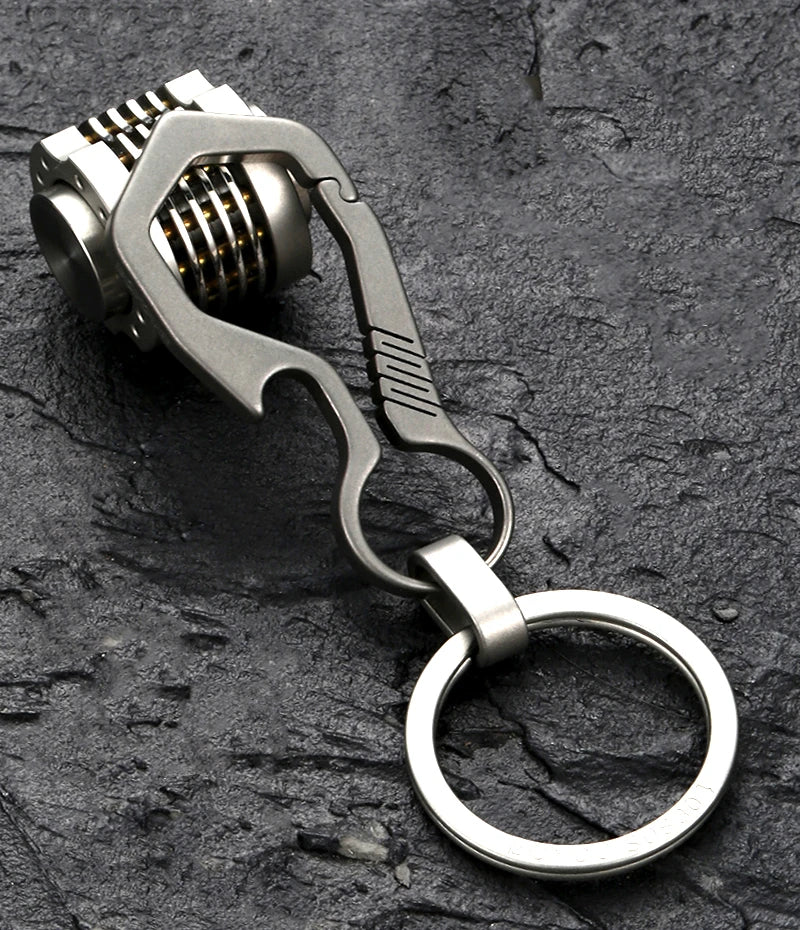 Durable Titanium Alloy Multi-Purpose Keychain with Sleek Design