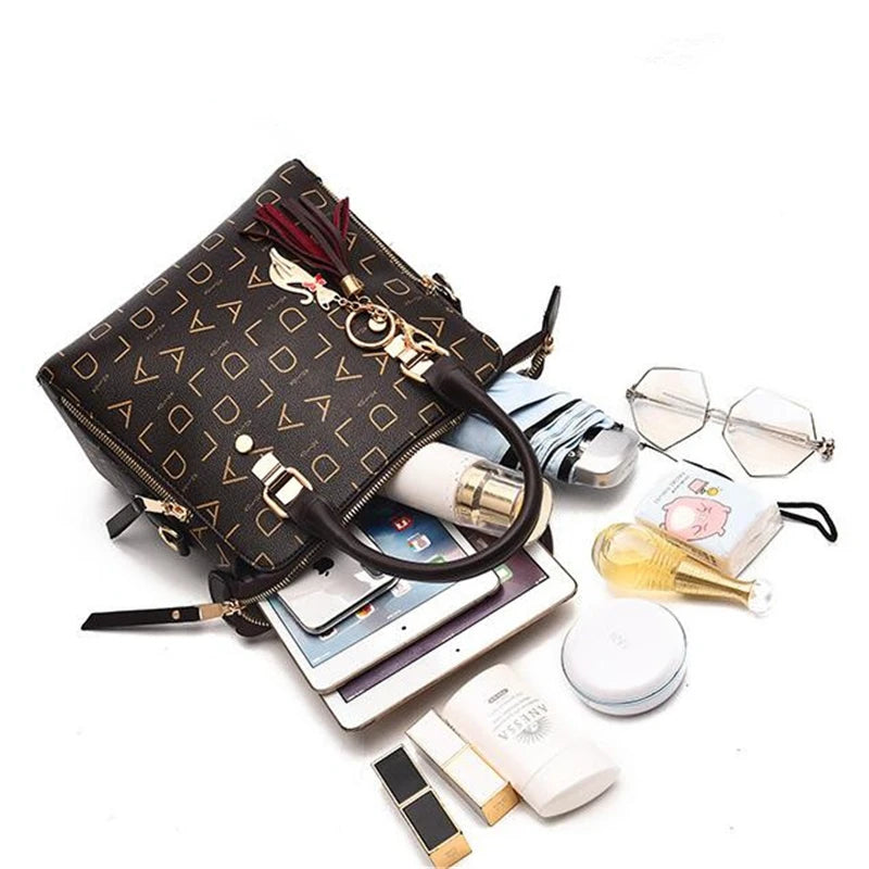 Modern Structured Tote Bag with Tassel Detailing