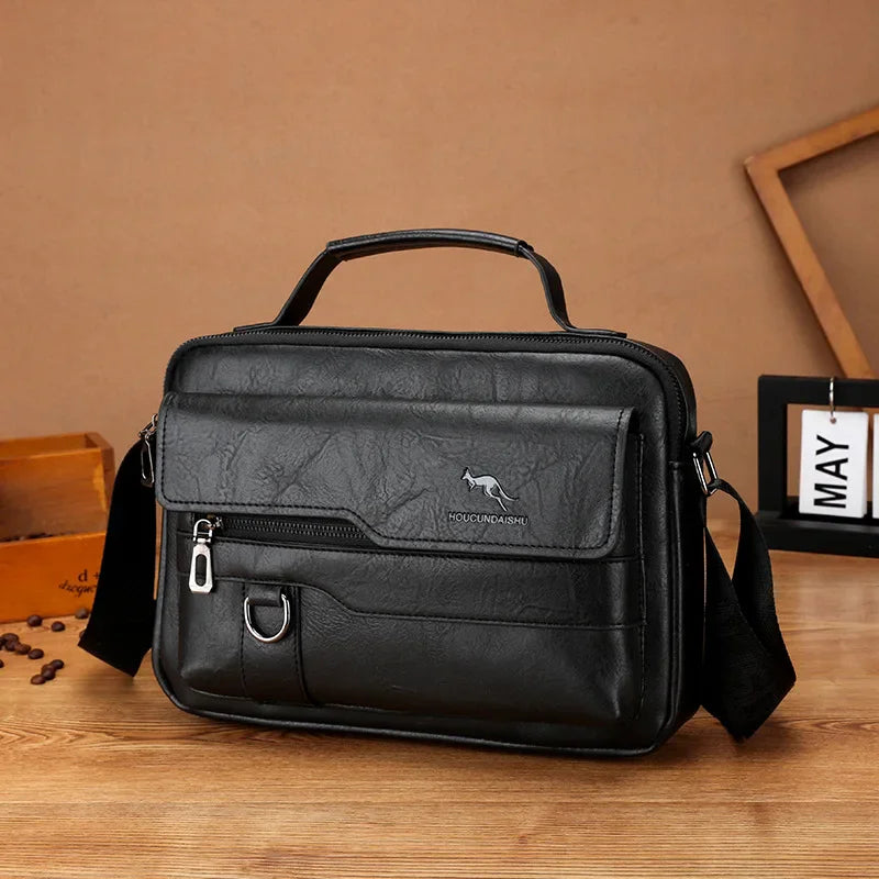 Men's Business Satchel – Structured Synthetic Leather Bag