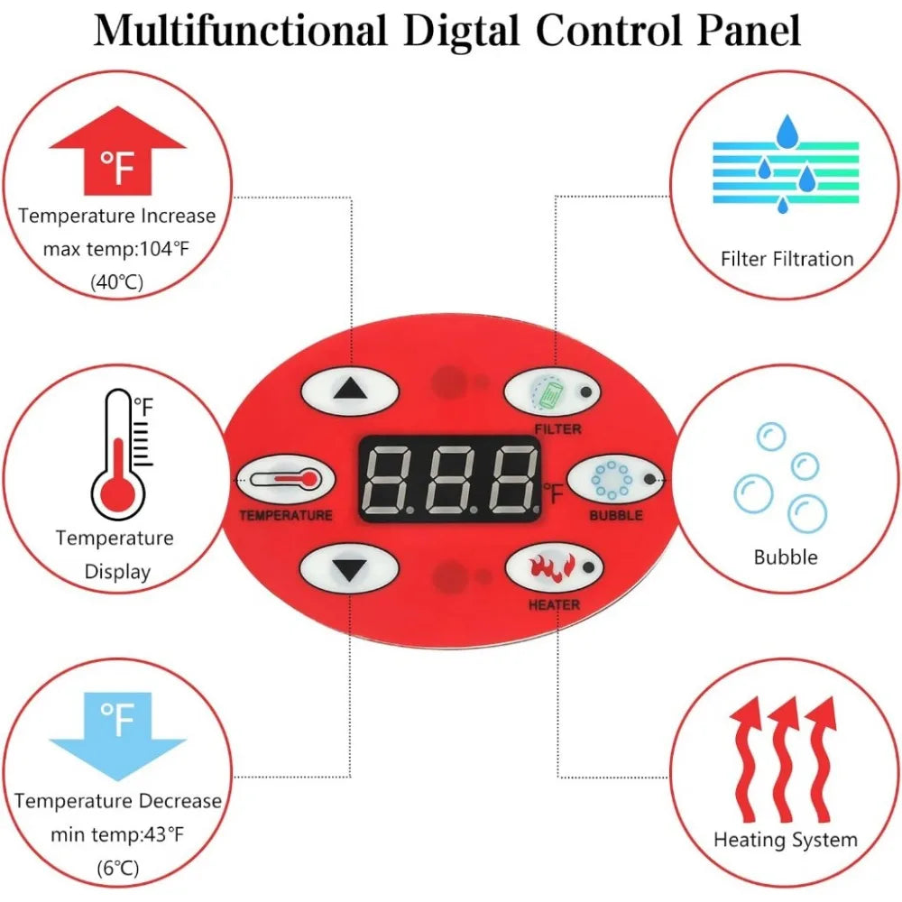 Portable Inflatable Spa with Therapeutic Bubble Massage