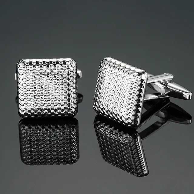 Modern Men's Square-Design Copper Cufflinks