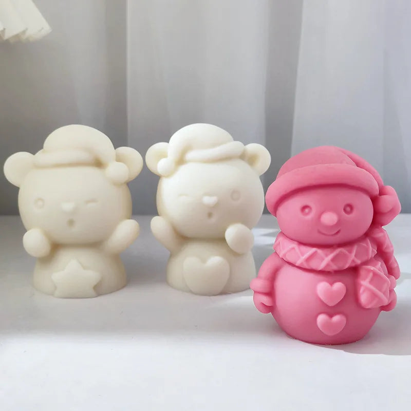 Christmas Snowman Silicone Mold 3D