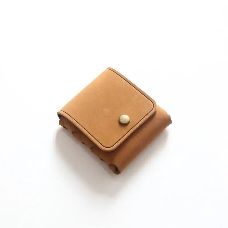 Men’s Vintage Leather Coin Purse | Compact Elegance in Genuine Cowhide