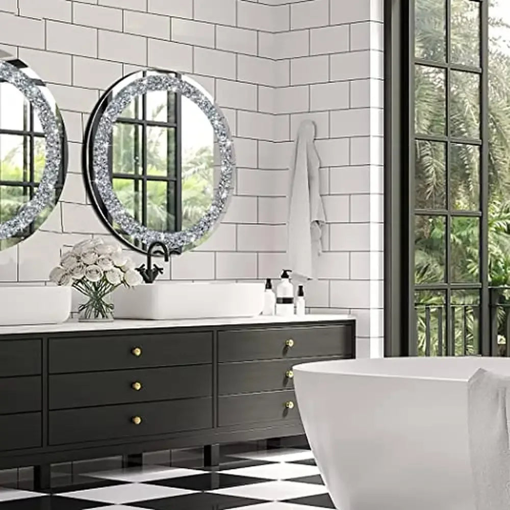 Frameless Crystal Crush Diamond Mirror