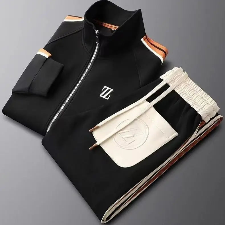 Men's Patchwork Zip-Up Tracksuit | Tailored Comfort with Everyday Edge