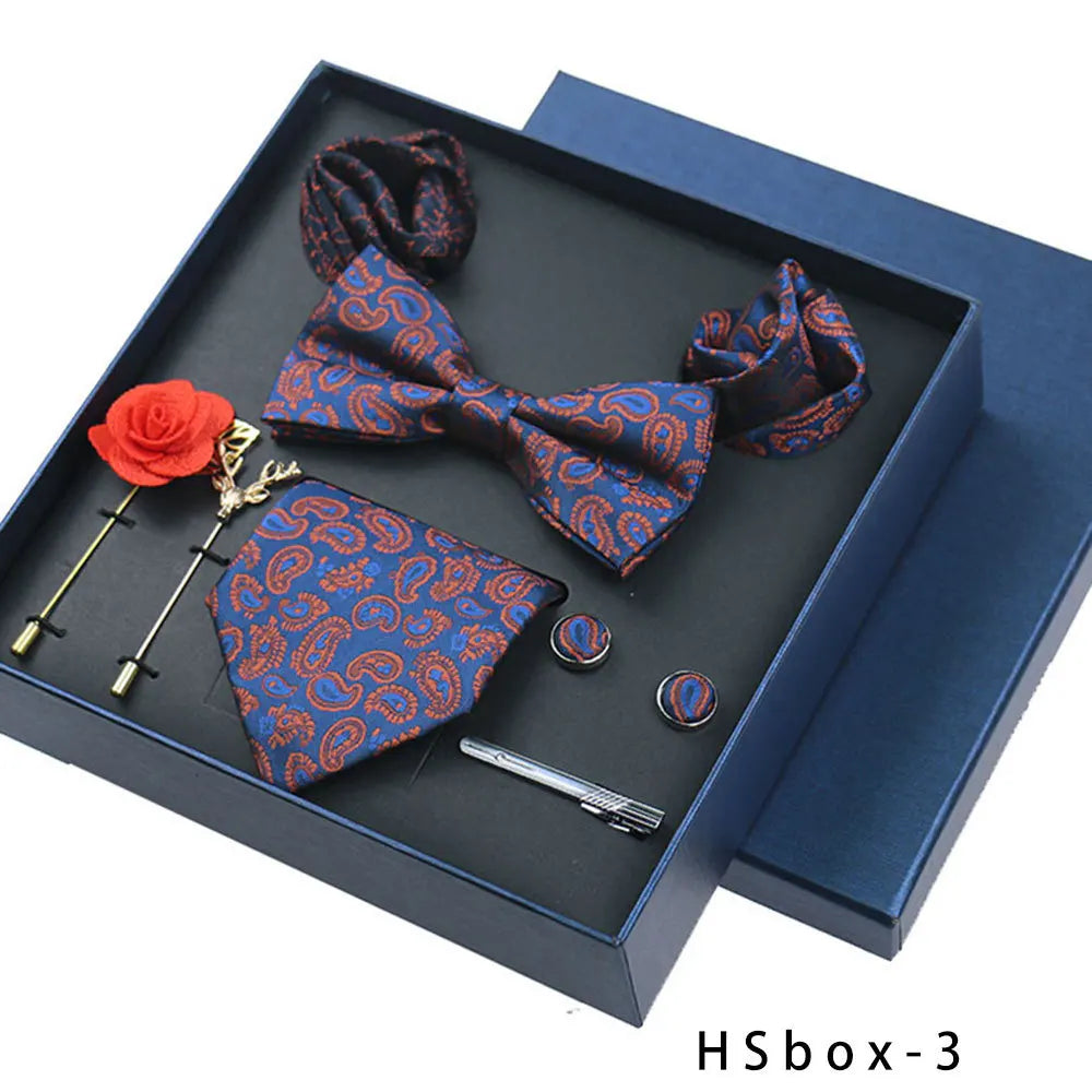 Luxury Men's Tie Set – Paisley Jacquard Woven