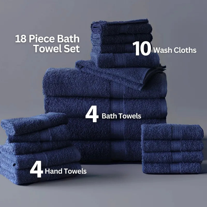Premium Cotton 18-Piece Towel Set