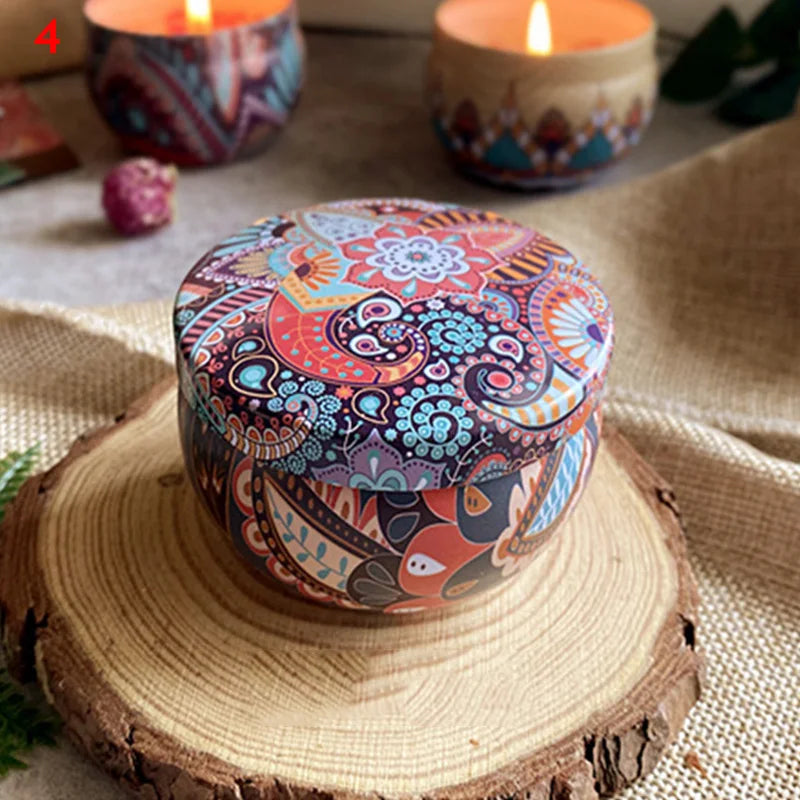 Scented Candles Jar Vintage Flower