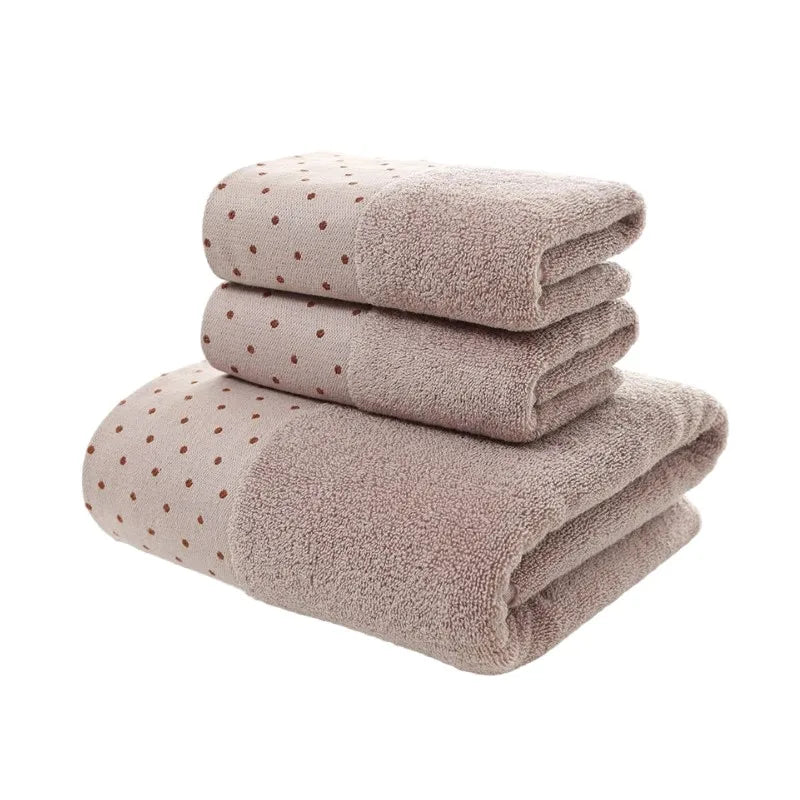Luxury Cotton Towel Set – Geometric Embroidered Design