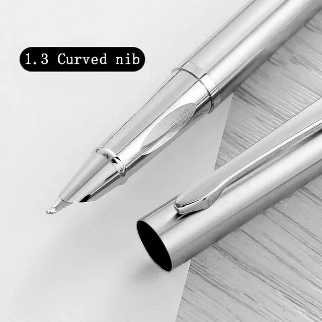 Luxury Metal Fountain Pen – Curved Nib for Smooth, Artistic Writing