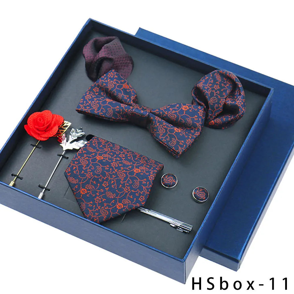 Luxury Men's Tie Set – Paisley Jacquard Woven