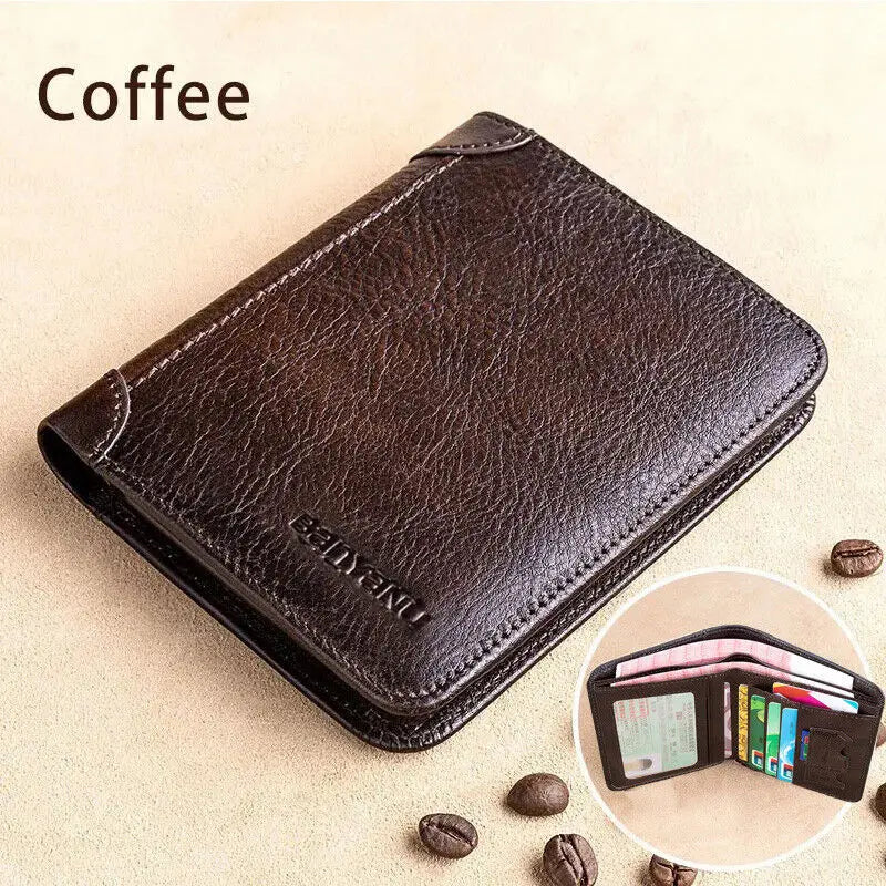 Men's Genuine Leather Wallet – RFID Protection