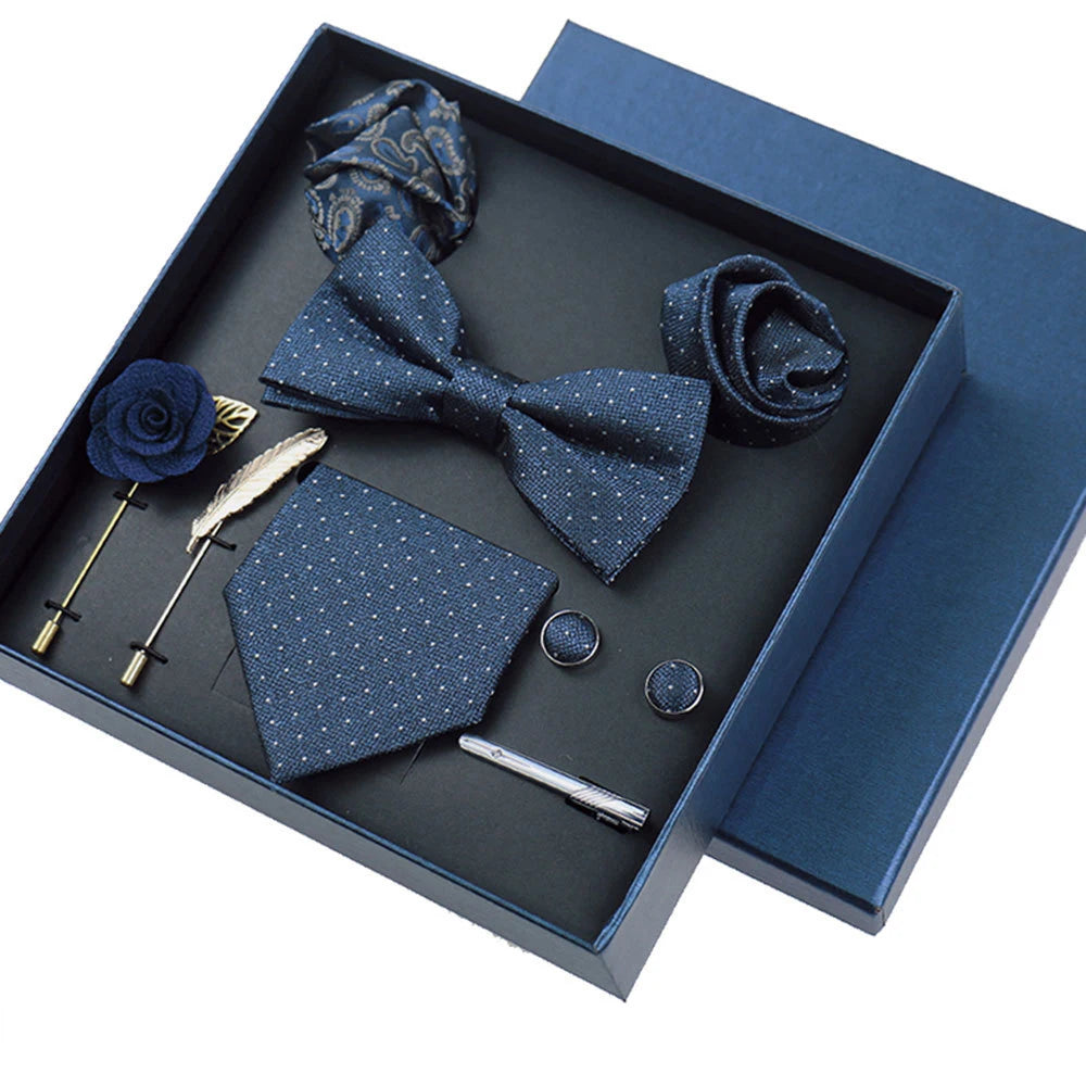 Luxury Men's Tie Set – Paisley Jacquard Woven