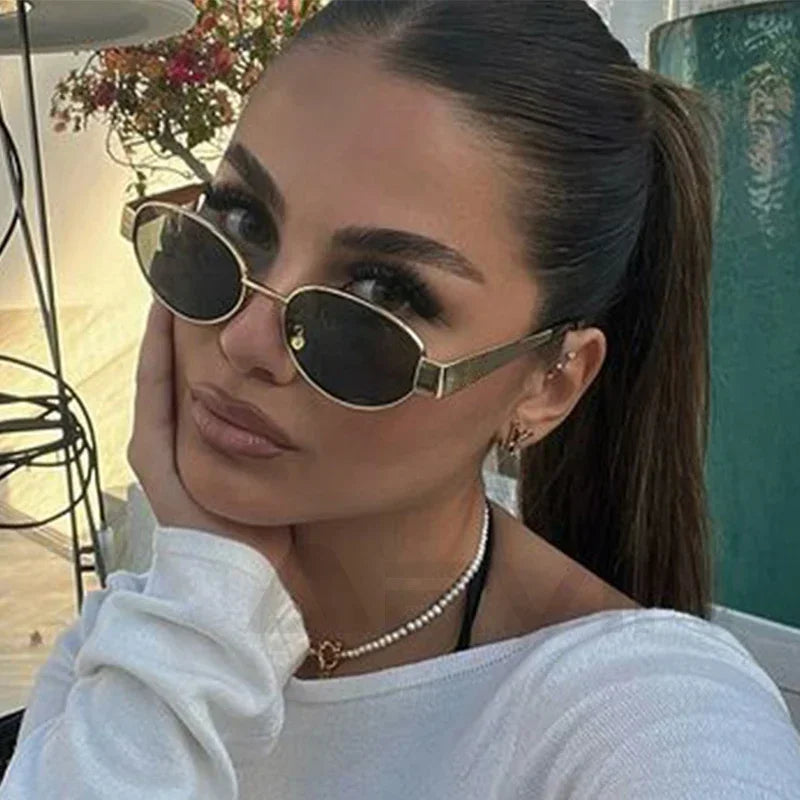 Retro Oval Sunglasses for Women