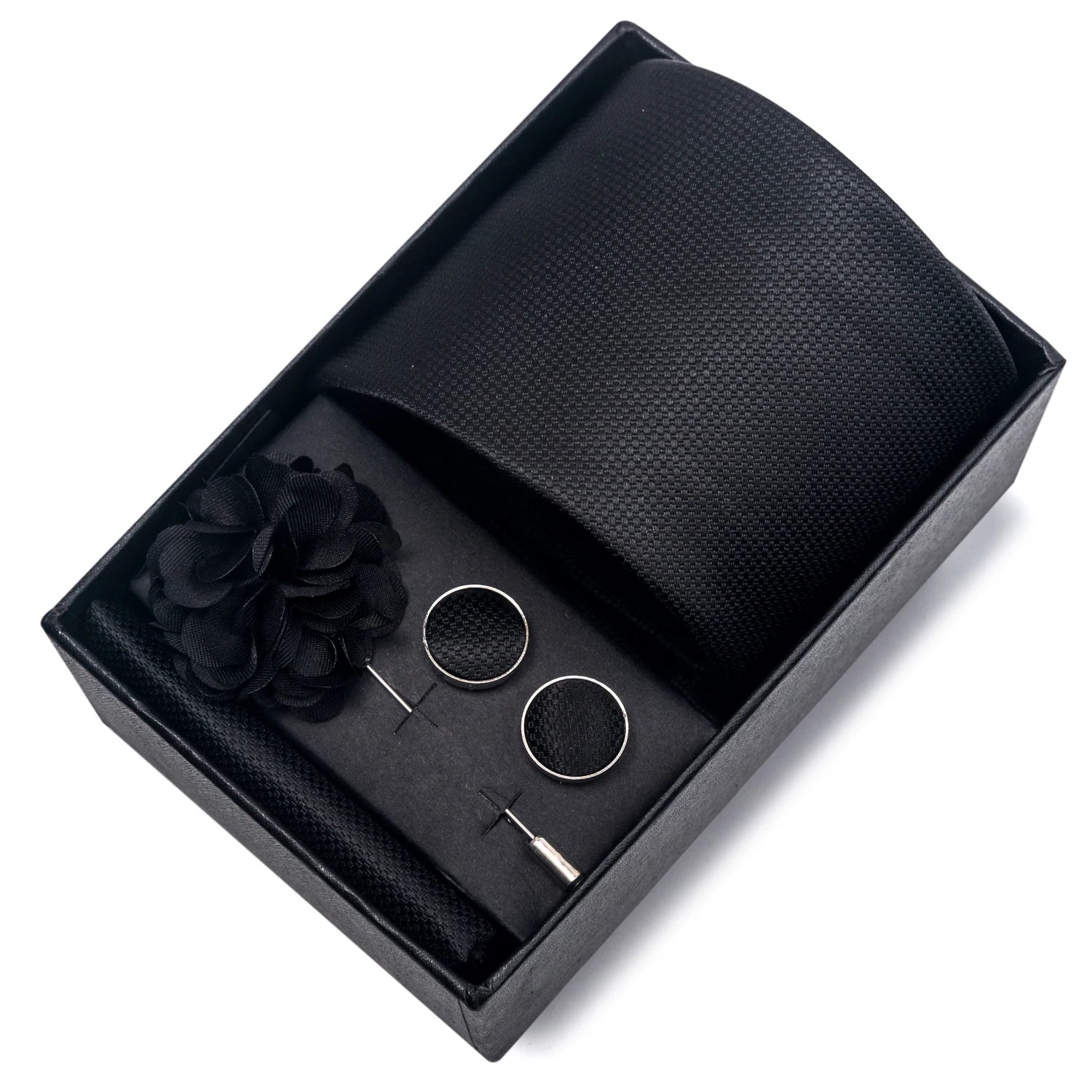 Striped Silk Necktie Gift Set – 4-Piece Men's Accessory Collection