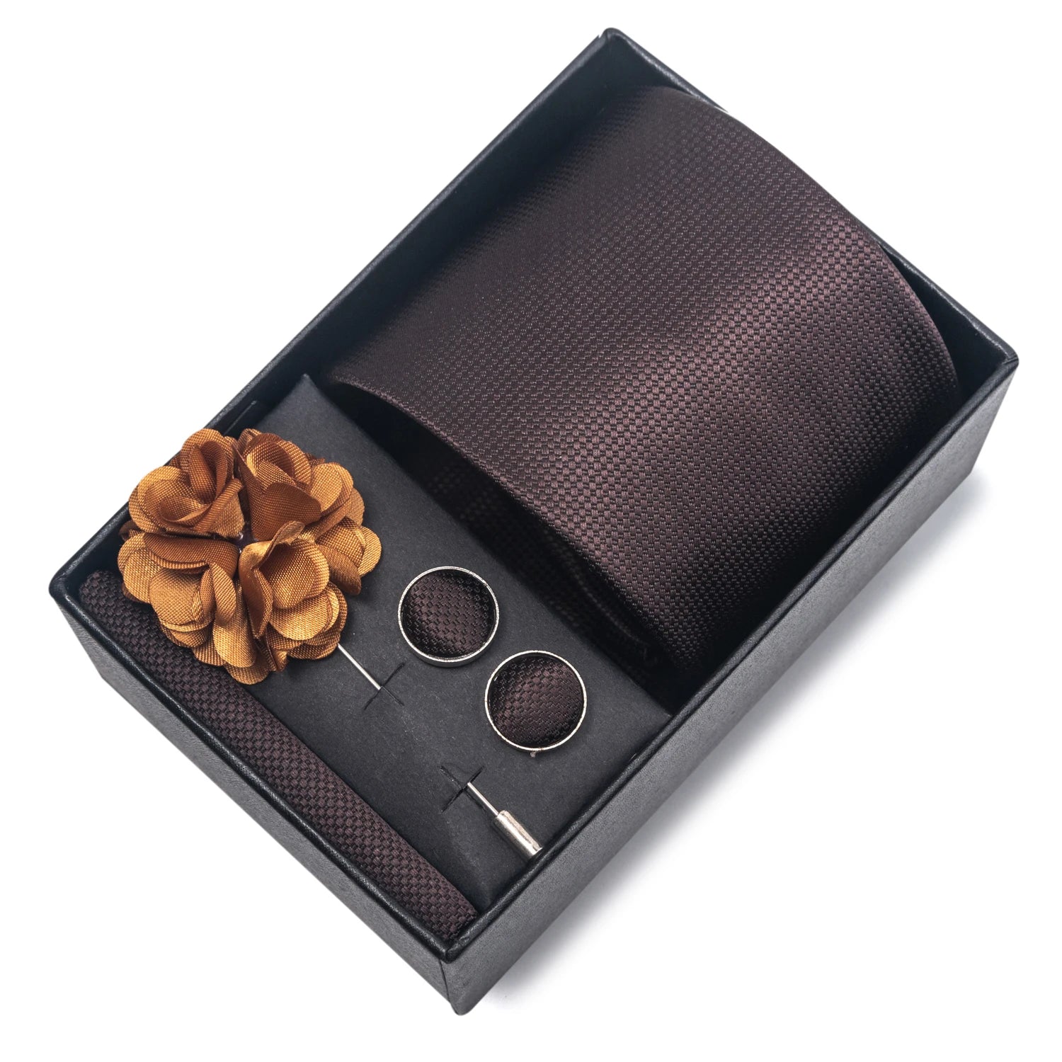 Striped Silk Necktie Gift Set – 4-Piece Men's Accessory Collection