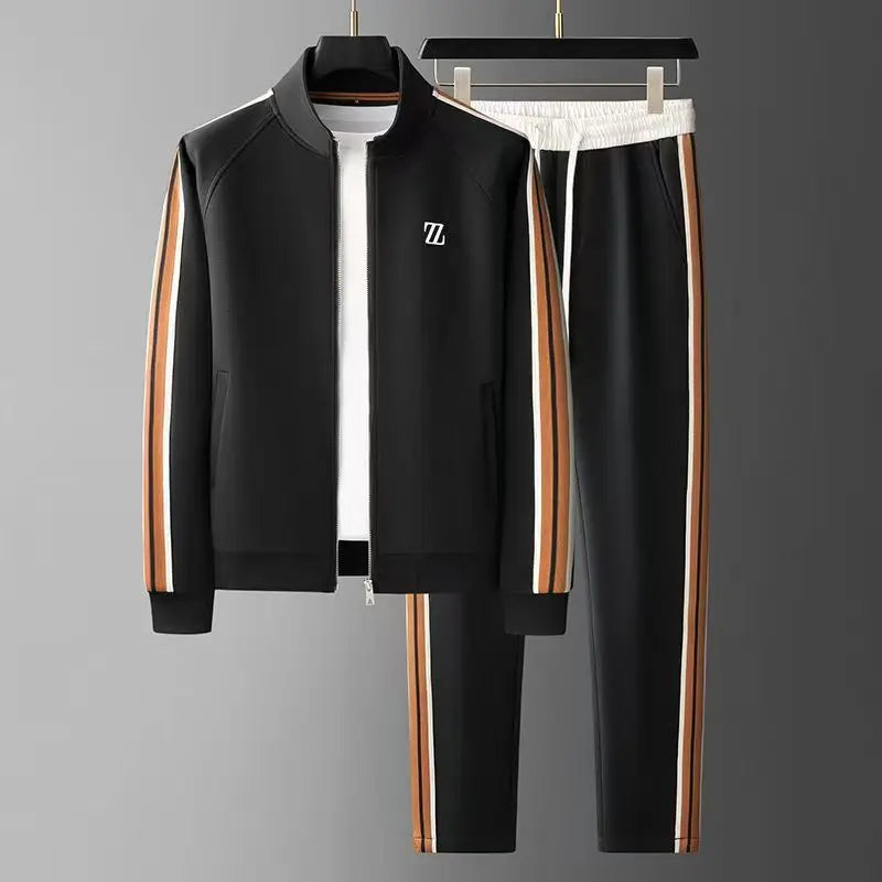 Men's Patchwork Zip-Up Tracksuit | Tailored Comfort with Everyday Edge