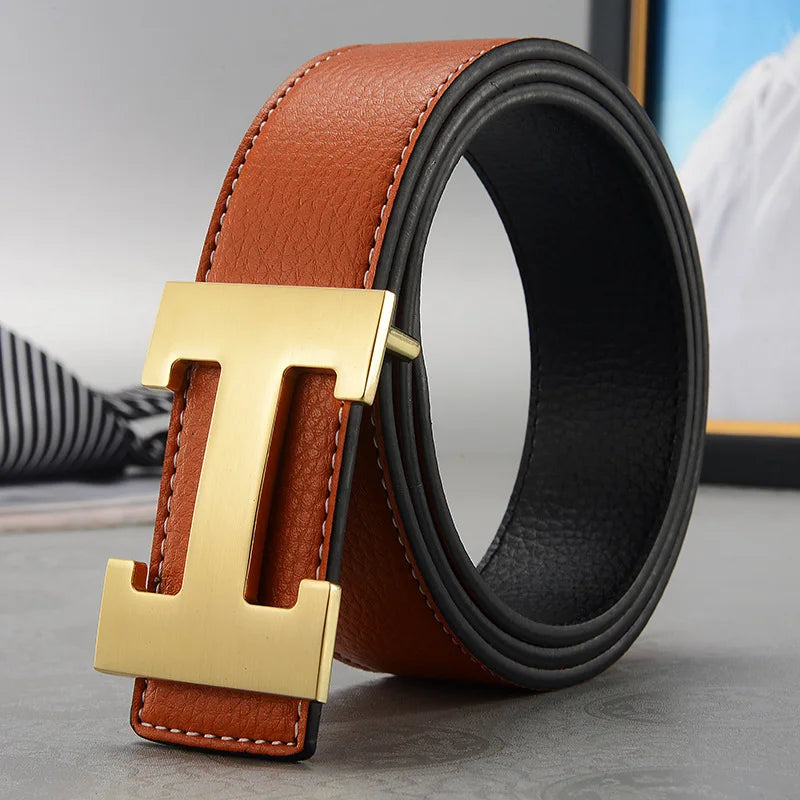 Versatile Split Leather Belt with Minimalist Buckle Design for Adults