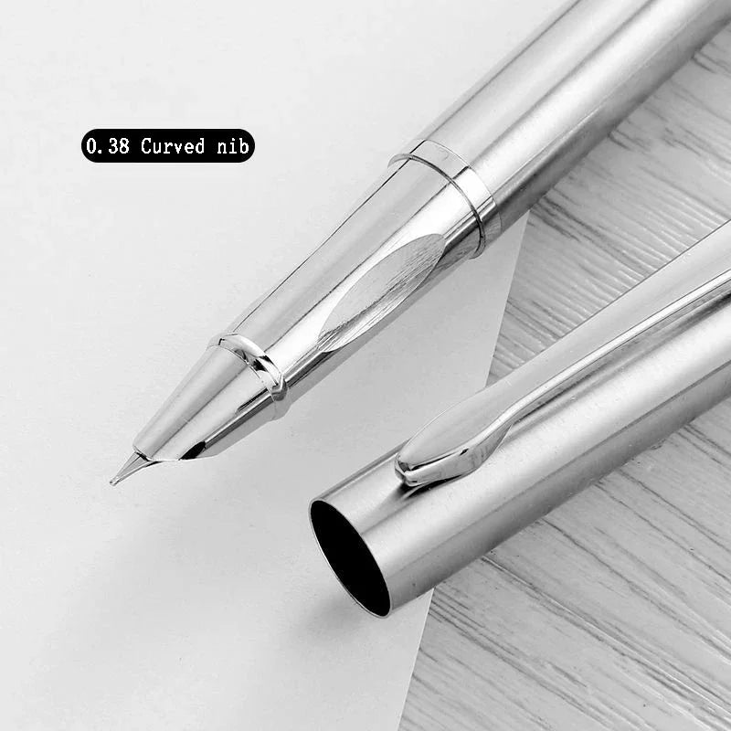 Luxury Metal Fountain Pen – Curved Nib for Smooth, Artistic Writing