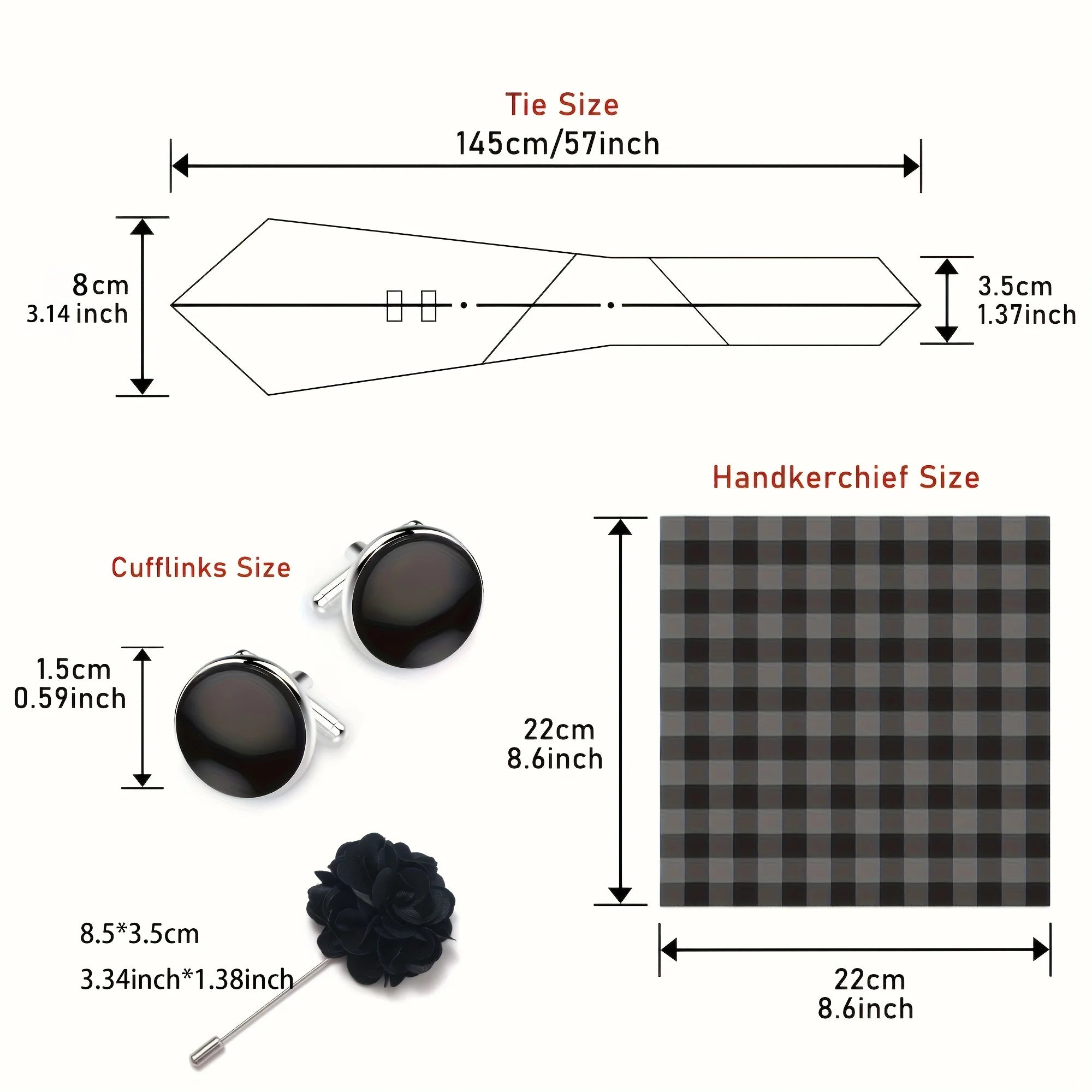 Striped Silk Necktie Gift Set – 4-Piece Men's Accessory Collection