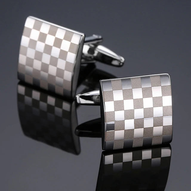 Modern Men's Square-Design Copper Cufflinks
