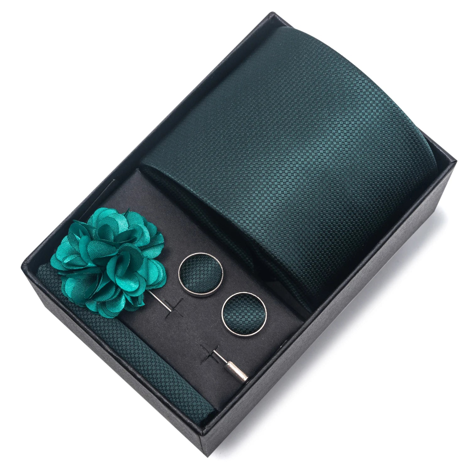 Striped Silk Necktie Gift Set – 4-Piece Men's Accessory Collection