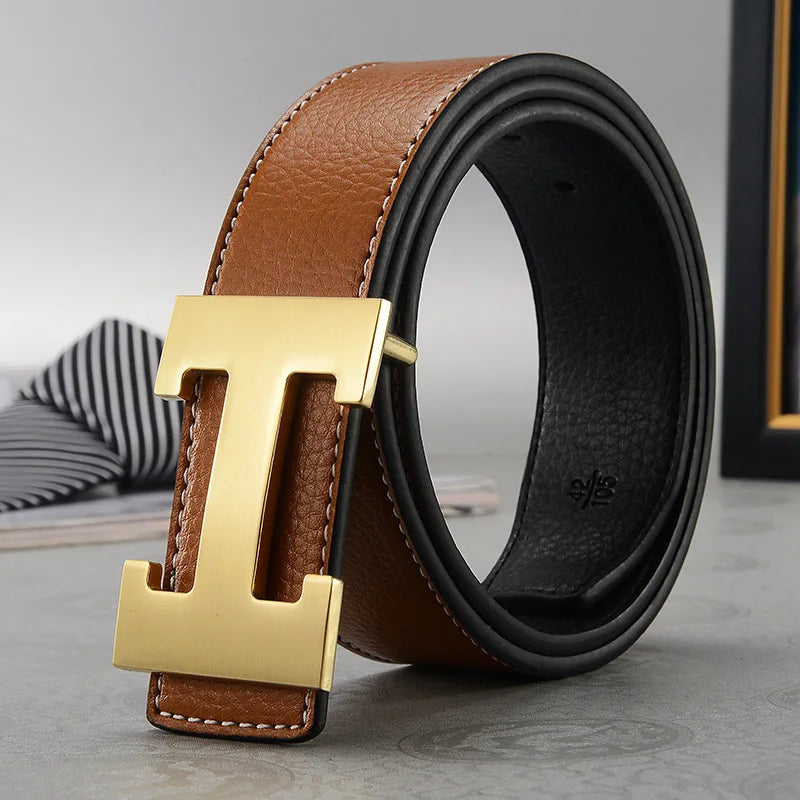 Versatile Split Leather Belt with Minimalist Buckle Design for Adults