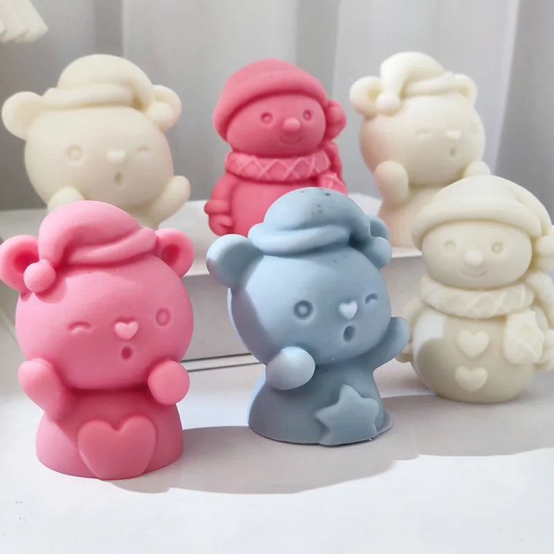 Christmas Snowman Silicone Mold 3D