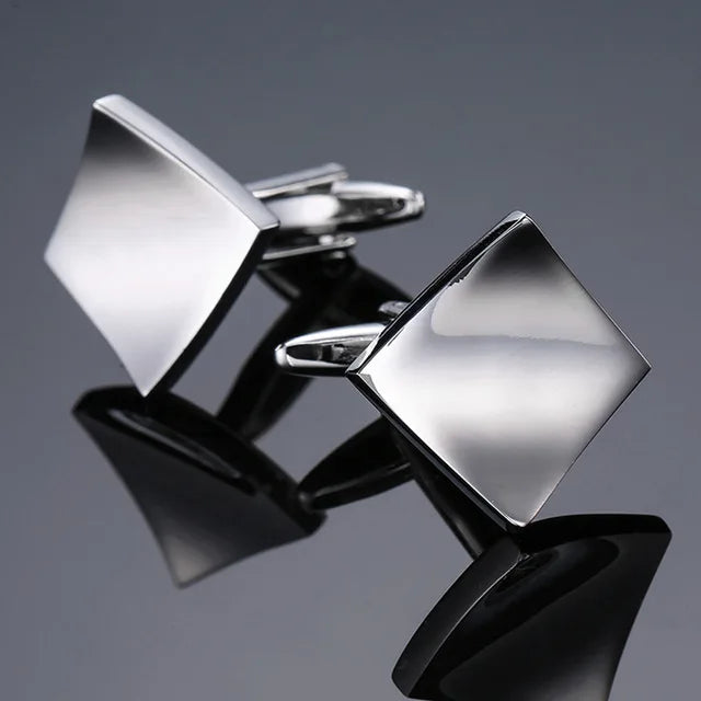 Modern Men's Square-Design Copper Cufflinks