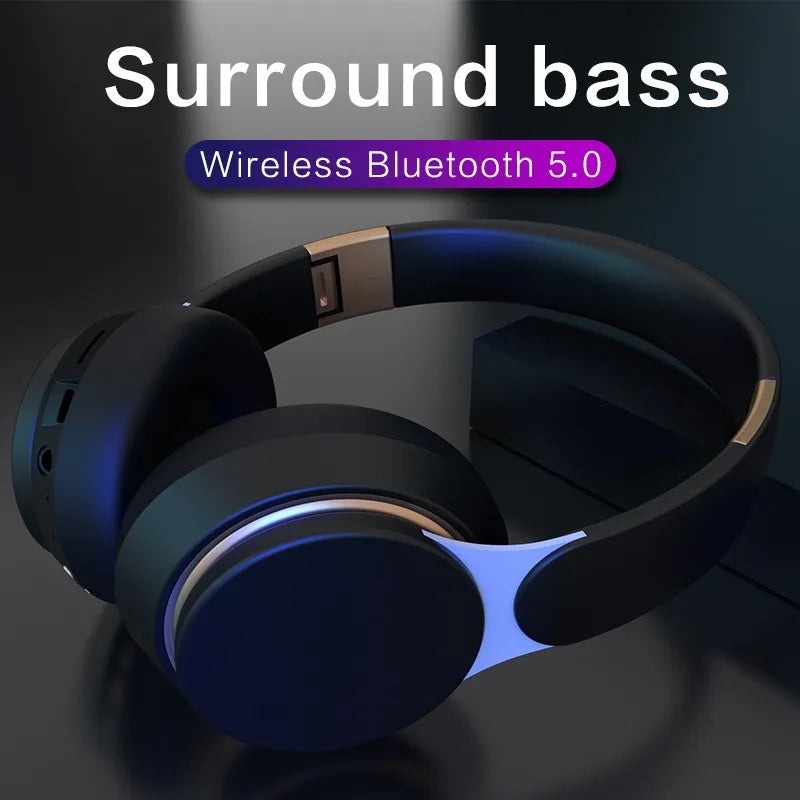 HiFi 9D Bass Wireless Headphones – Foldable Over-Ear Bluetooth Headset with Mic