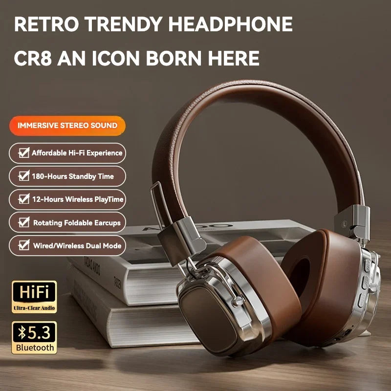 Wireless & Wired Over-Ear Headphones – High-Quality Sound with Memory Foam Ear Pads