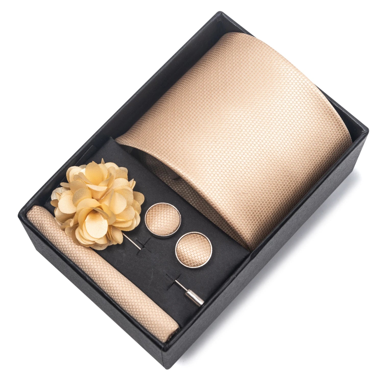 Striped Silk Necktie Gift Set – 4-Piece Men's Accessory Collection